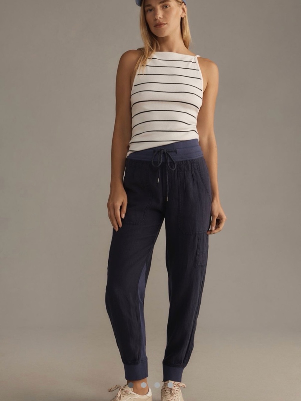 NWT Anthropologie Pilcro the Nomad High rise Women's Navy Jogger Pants small